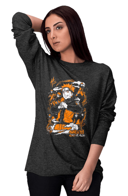 Women's sweatshirt with prints Naruto. Anime, character, manga, naruto, ninja, tv series. 2070702