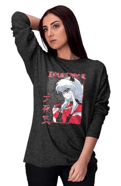 Світшот жіночий з принтом "Inuyasha". Anime, inuyasha, manga, rumiko takahashi, аніме, демон охоронець, манга, руміко такахасі. 2070702