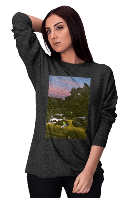 Світшот жіночий з принтом "Авто". 2022, авто, автомобілі, механик, стиль. 2070702