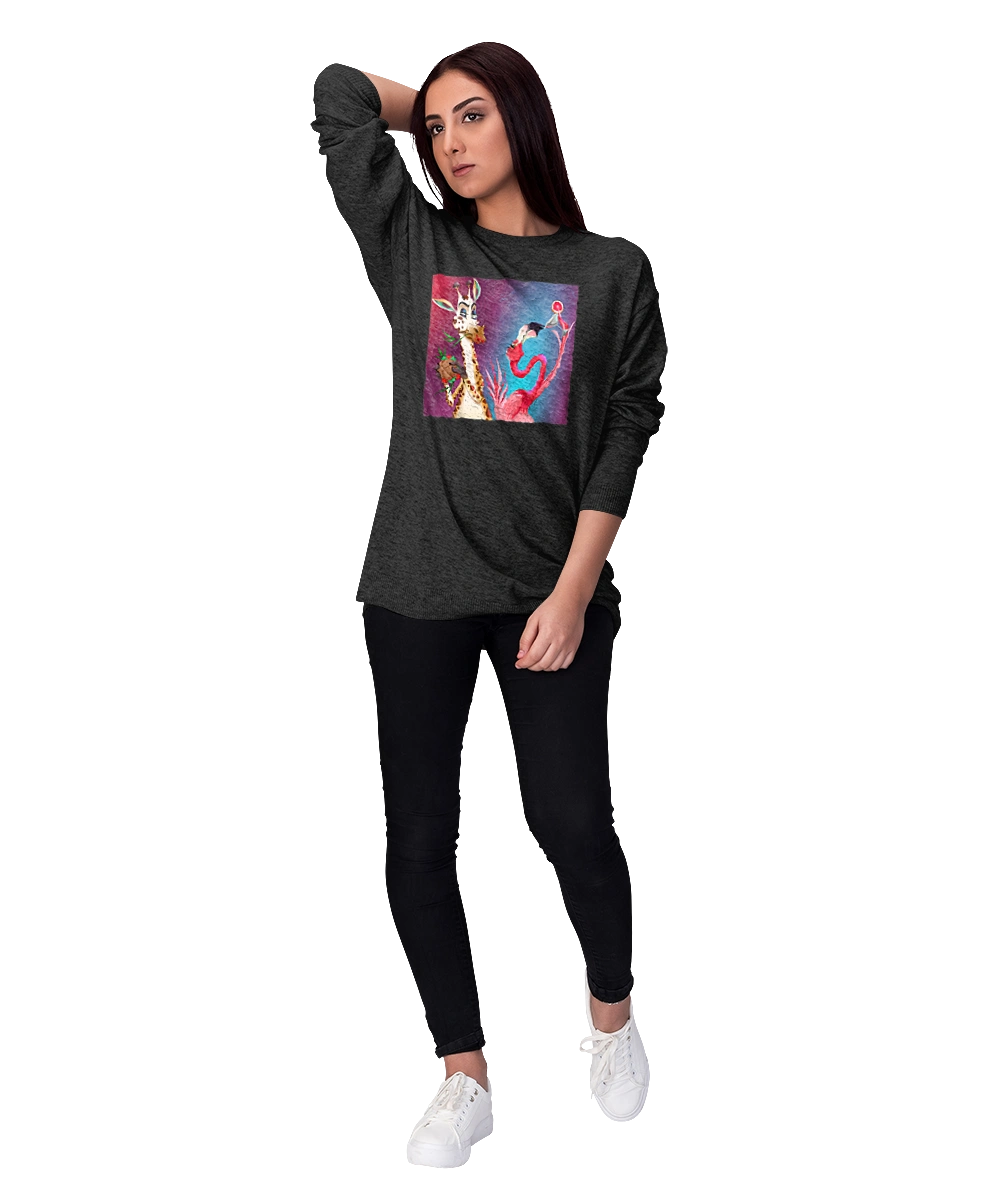 Giraffe And Flamingo At The Party