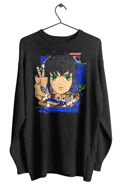 Women's sweatshirt with prints Demon Slayer Inosuke. Anime, demon slayer, inosuke, inosuke hashibira, kimetsu no yaiba, manga. 2070702