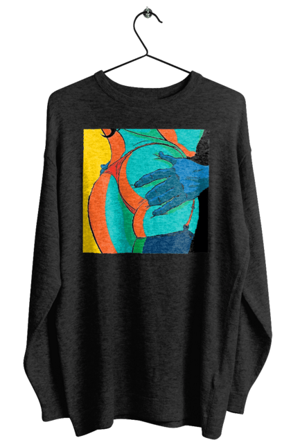 Світшот жіночий з принтом "Жіноча Попа В Чоловічих Руках". Гола, жопа, ляпас. 2070702