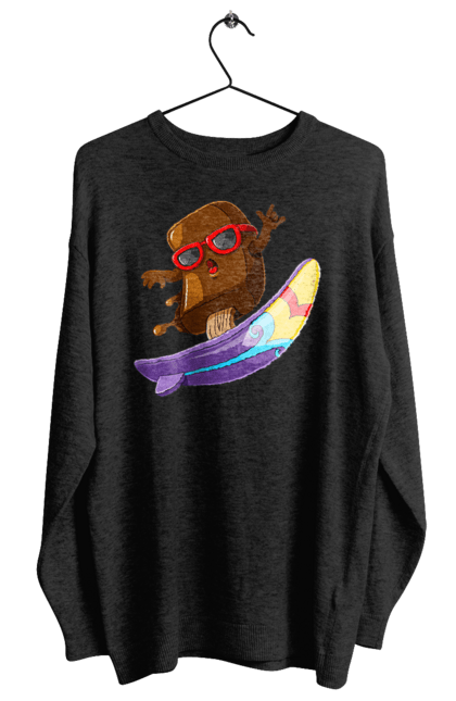 Світшот жіночий з принтом "Мороженко На Серфі". Літо, морозиво, окуляри, серфінг. 2070702