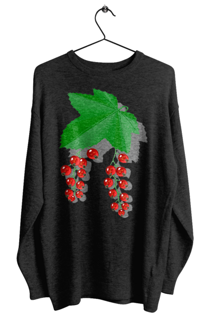 Світшот жіночий з принтом "Порічки Червоні". Делікатес, зріла, їжа, листя, літо, порічки, порічки червоні, смачно, смородина, стигла, урожай, червона, червона смородина, ягідка, ягода, ягоди. 2070702