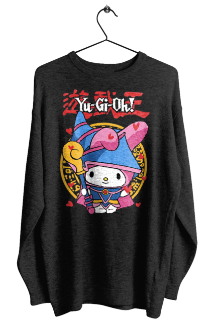 Свитшот женский с принтом Yu Gi Oh! Май Мелоди. Hello kitty, my melody, yu-gi-oh, аниме, бренд, май мелоди, персонаж, хелло китти, югио. 2070702