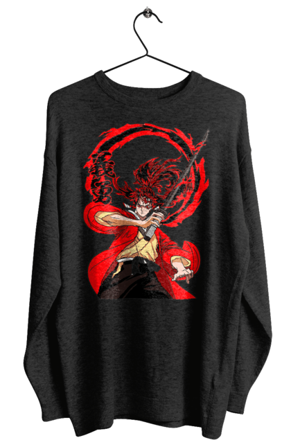 Women's sweatshirt with prints Demon Slayer Yoriichi Tsugikuni. Anime, demon slayer, manga, tsugikuni, yoriichi, yoriichi tsugikuni. 2070702