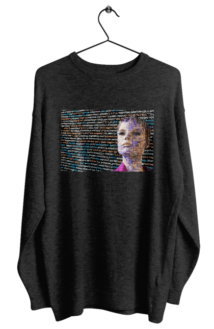 Світшот жіночий з принтом "Штучний Розум". Айті, айтішник, гик, жінка, знання, інженер, інтелект, кібер, кібернетика, кіборг, код, комп, комп`ютерник, кристал, машинне навчання, мікросхема, мозок, портрет, програміст, професіонал, професія, розробник, розум, світиться, світло, хакер, чіп, штучний інтелект, штучний розум. 2070702