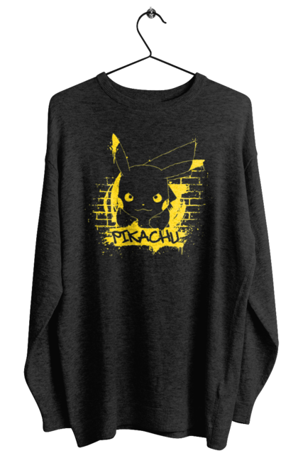 Women's sweatshirt with prints Pikachu. Anime, game, manga, nintendo, pikachu, pokemon. 2070702