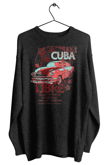 Світшот жіночий з принтом "Куба, Машина". Куба, машина, ретро. 2070702