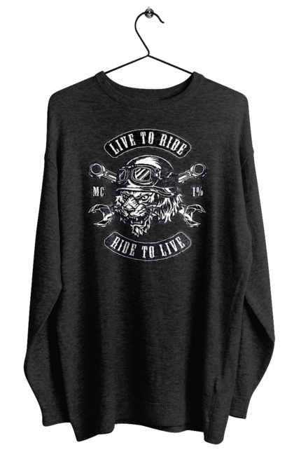 Світшот жіночий з принтом "Жити, Щоб Їздити, Тигр". Їздити, мопед, тигр. 2070702