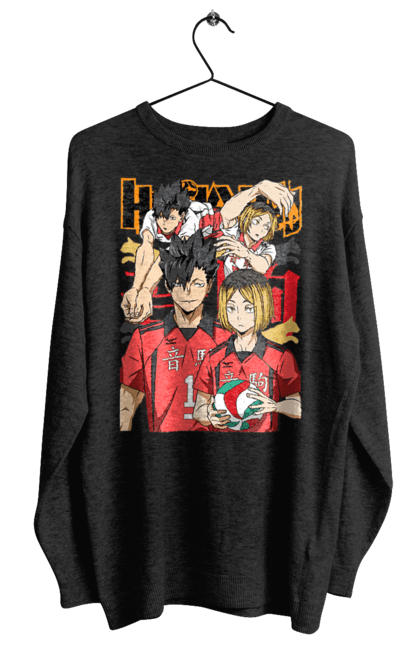 Свитшот женский с принтом Волейбол!! Хината и Куроо. Haikyu, kenma, kuroo, аниме, волейбол, кенма, куроо, манга. 2070702