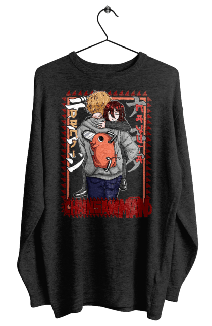 Women's sweatshirt with prints Chainsaw Man Denji and Nayuta. Anime, chainsaw man, demon, denji, manga, nayuta, shonen. 2070702