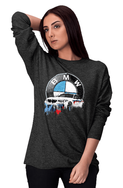 Світшот жіночий з принтом "BMW". Bmw, авто, бмв, бмв фан, фанклуб. 2070702