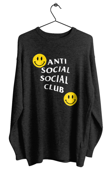 Світшот жіночий з принтом "Anti Social Club". Anti social club, club, popular, ptetty, smile. futbolka.stylus.ua