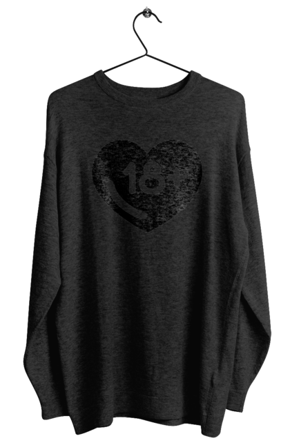 Women`s sweatshirt with prints 18+. 18+, black, heart, prohibition, sex. 2070702