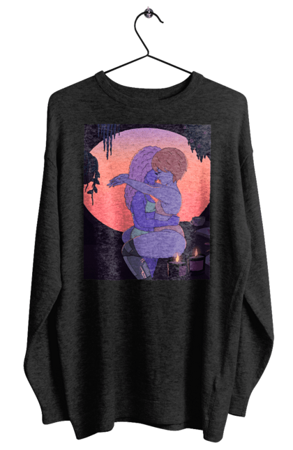 Світшот жіночий з принтом "Фіолетові Дівчата Обіймаються". Захід, обійми. 2070702