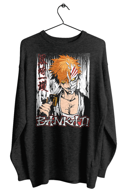 Світшот жіночий з принтом "Бліч Куросакі Ічіґо". Anime, bleach, ichigo kurosaki, manga, аніме, бліч, ічіго, куросакі ічіґо, манга. 2070702