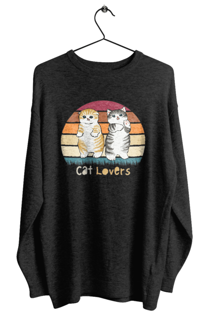 Women's sweatshirt with prints Cat Lovers. Animal, animal lover, cat, cat lover, cat lover gift, cat lovers, cats, cute, kitten. 2070702