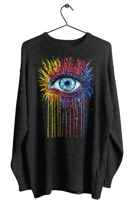 Світшот жіночий з принтом "Барвисто Тече Око". Очей, фарби. 2070702