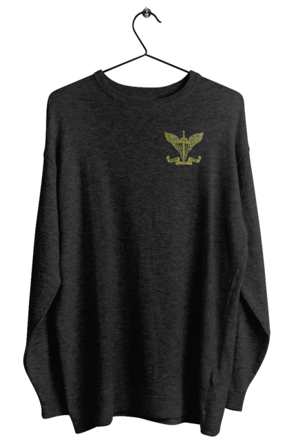 Світшот жіночий з принтом "Десантно штурмові війська України". Армійська, військова, емблема, мілітарі, хакі. 2070702