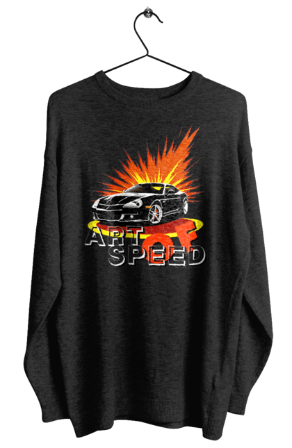 Світшот жіночий з принтом "Швидкість". Авто, автомобіль, гонка, швидкість. 2070702