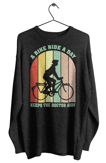 Світшот жіночий з принтом "Поїздка на велосипеді". Велопрогулянка, велосипед, здоровий спосіб життя, зож, поїздка на велосипеді. 2070702