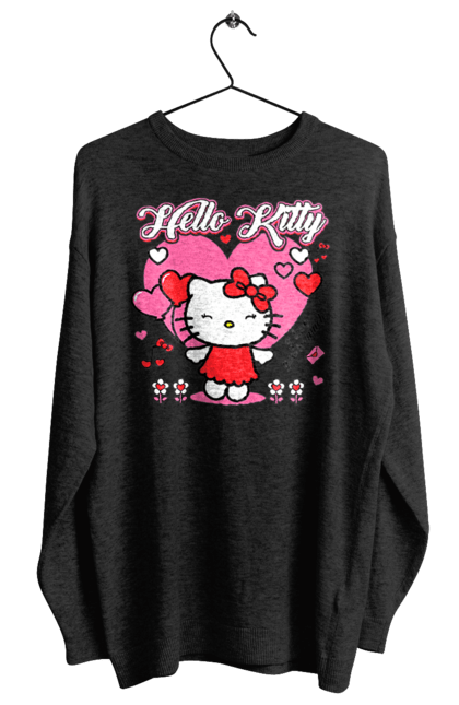 Women's sweatshirt with prints Hello Kitty. Brand, cat, character, hello kitty, kitten. 2070702