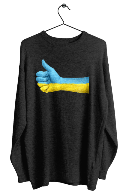 Світшот жіночий з принтом "Like". Like, ua, жовтий, рука, синий, україна. CustomPrint.market