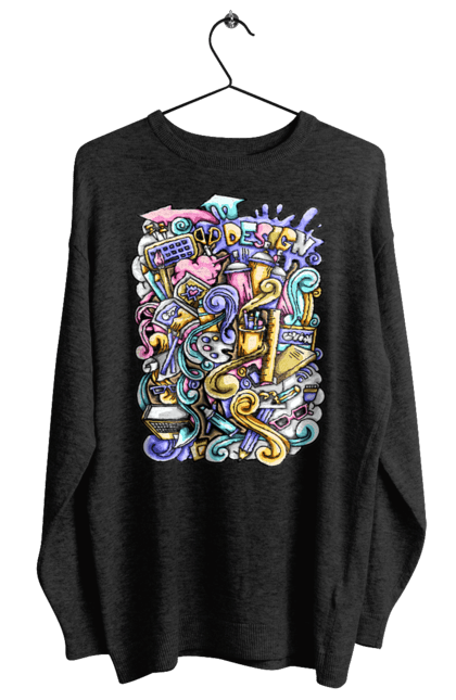 Світшот жіночий з принтом "Школа навчання". Зошит, калькулятор, канцелярія, навчання, олівець, ручка, школа. 2070702