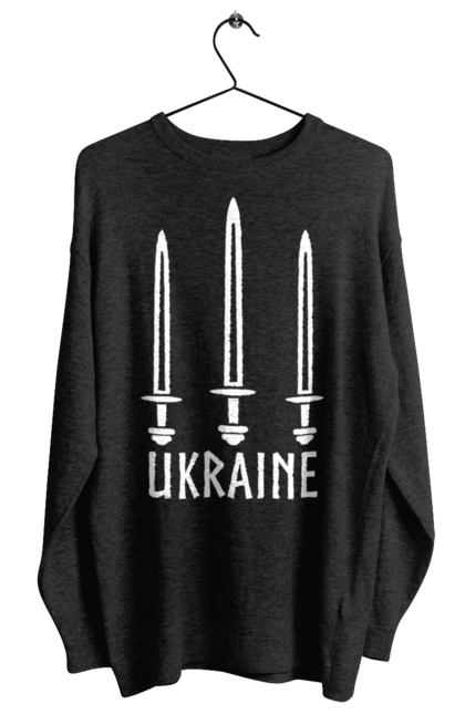 Women's sweatshirt with prints Ukraine three swords. Sword, three swords, ukraine, weapon. CustomPrint.market