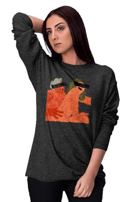 Світшот жіночий з принтом "Кохання та прихована камера". Prikol, smex, гумор, дружба, жуйка, любов, мир, нас не впізнають, прихована камера, секс. 2070702