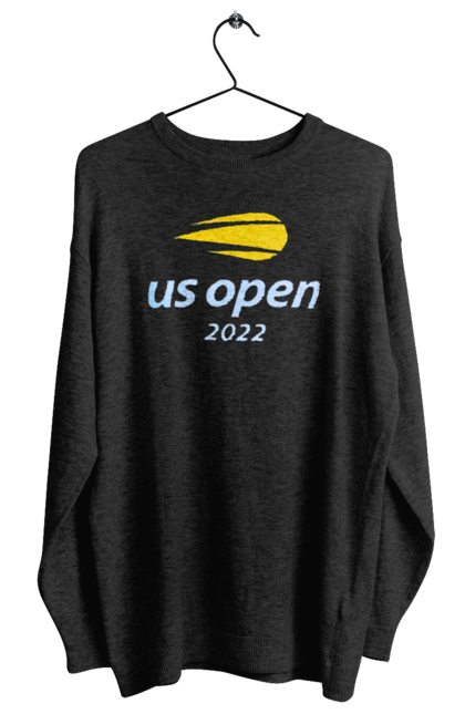 Світшот жіночий з принтом "Тенісний турнір US Open 2022". Великий теніс, відкритий чемпіонат, гравці, грунт, м`яч, нью йорк, призовий фонд, ракетка, спонсор, турнір на ґрунті, турнірна сітка, хард, чемпіонат америки. CustomPrint.market