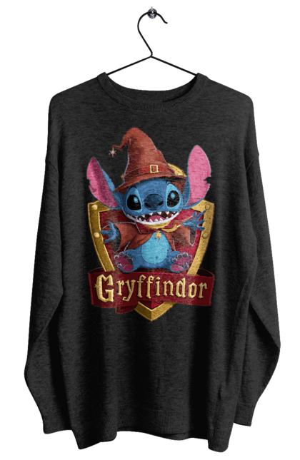 Свитшот женский с принтом Стич Гриффиндор. Gryffindor, harry potter, hogwarts, stich, гарри поттер, гриффиндор, стич, факультет, франшиза, хогвартс. 2070702