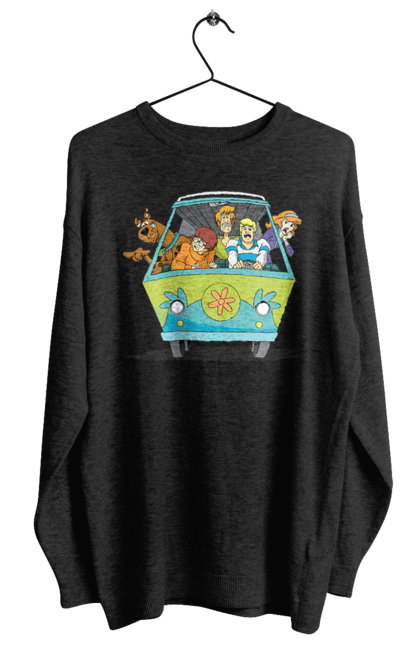 Women`s sweatshirt with prints Scooby Doo Machine. Car, cartoon, dog, scooby doo. 2070702