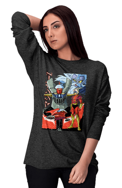 Women's sweatshirt with prints Mazinger Z Grendizer. Anime, goldorak, goldrake, grendizer, manga, mazinger z, mecha, robots. 2070702