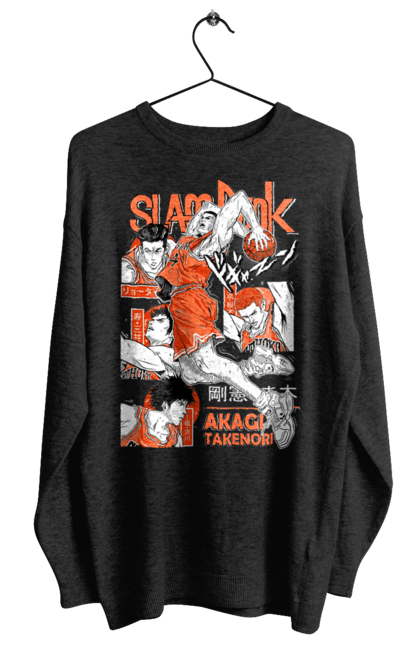 Women's sweatshirt with prints Slam Dunk Takenori Akagi. Anime, basketball, comedy, manga, school, shonen, slam dunk, sports anime, takenori akagi. 2070702