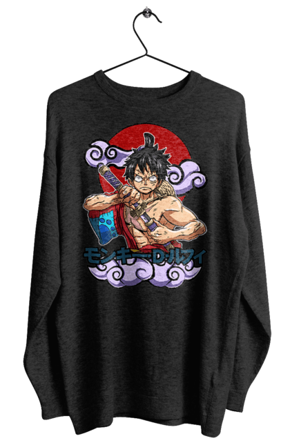 Women's sweatshirt with prints One Piece Luffy. Anime, luffy, manga, monkey de luffy, one piece, pirates. 2070702