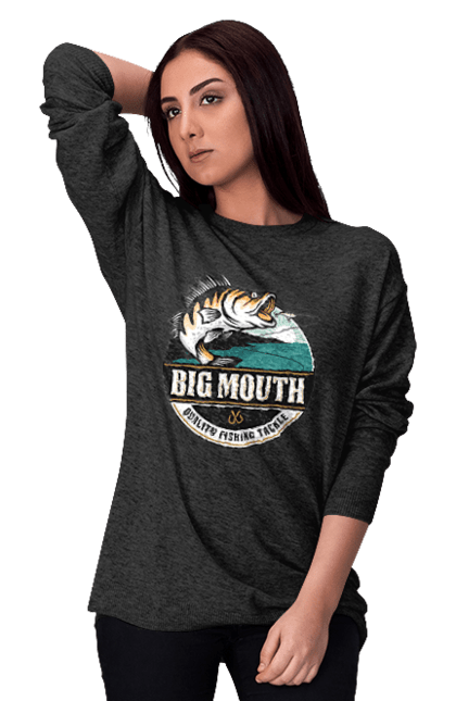 Світшот жіночий з принтом "Рибалка". Вилика рибалка, рибалка, хоббі. 2070702