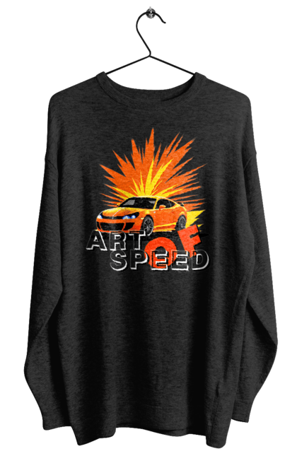 Світшот жіночий з принтом "Мистецтво швидкості". Авто, автомобіліст, автомобіль, водій, швидкість. 2070702