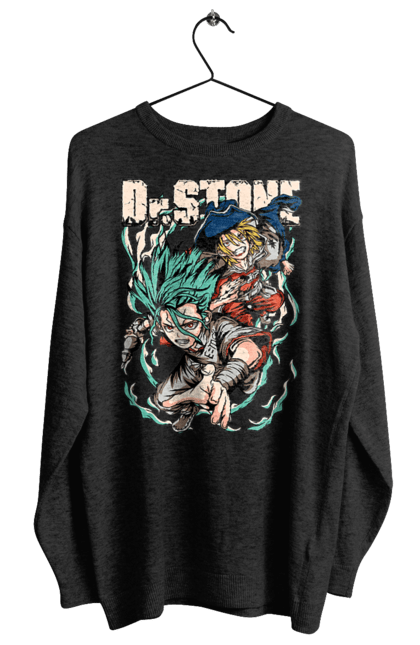 Women's sweatshirt with prints Dr. Stone Senku and Ryuusui. Anime, dr. stone, ishigami, manga, ryuusui, ryuusui nanami, senku, senku ishigami. 2070702