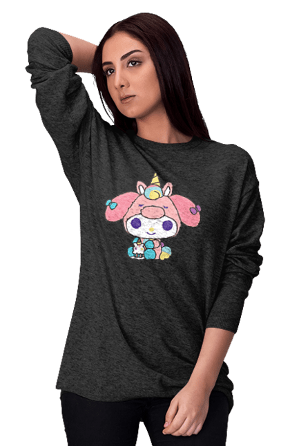 Women's sweatshirt with prints My Melody. Hello kitty, my melody, sanrio. 2070702