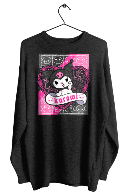 Women's sweatshirt with prints Hello Kitty Kuromi. Anime, character, hello kitty, kuromi, my melody, sanrio. 2070702