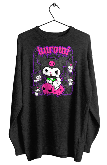 Women's sweatshirt with prints Hello Kitty Kuromi. Anime, character, hello kitty, kuromi, my melody, sanrio. 2070702