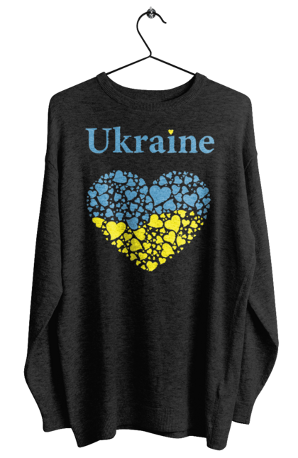 Світшот жіночий з принтом "Ukraine Heart". Прапор, серце, україна. 2070702