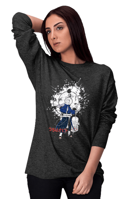 Women's sweatshirt with prints Naruto Obito Uchiha. Anime, character, manga, naruto, ninja, obito, obito uchiha, tv series, uchiha. 2070702