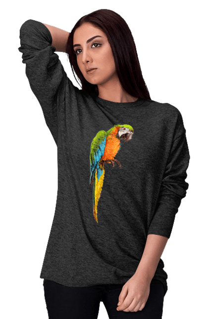 Світшот жіночий з принтом "Просто Папуга". Папуга, пташка. 2070702