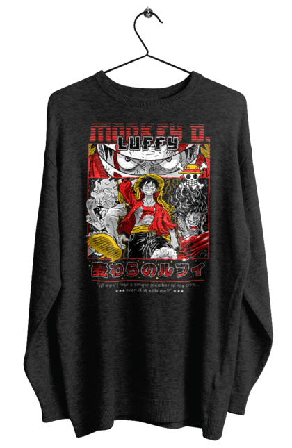 Women's sweatshirt with prints One Piece Luffy. Anime, luffy, manga, monkey de luffy, one piece, pirates. 2070702