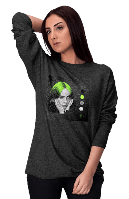 Світшот жіночий з принтом "Біллі Ейліш". Біллі, біллі ейліш, ейліш. 2070702