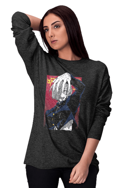 Women's sweatshirt with prints Jujutsu Kaisen Nobara. Anime, dark fantasy, jujutsu kaisen, magic battle, manga, mystic, nobara, nobara kugisaki. 2070702