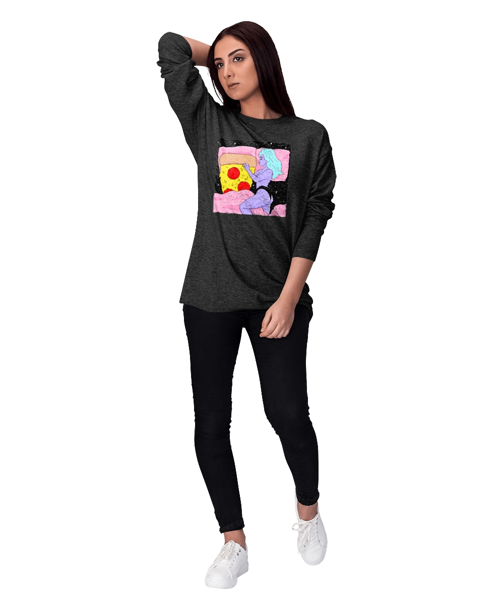 Фиолетовая Девушка И Пицца